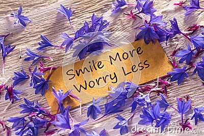 Smile More Worry Less Stock Photo