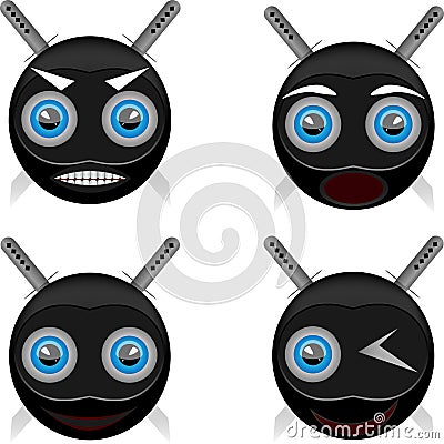 Smile ninja Vector Illustration