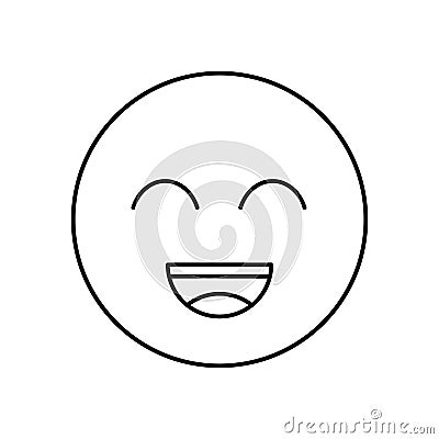 Smile outline icon. Isolated vector lined illustration for web or app design. Vector Illustration