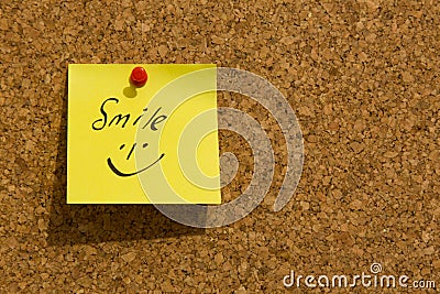 Smile on a post-it note Stock Photo