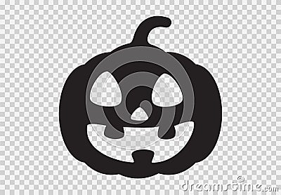 Smile pumpkin isolated on png or transparent texture, Halloween party background,element template for poster,brochures,online Vector Illustration