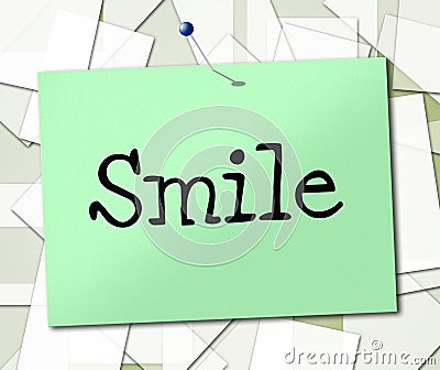 Smile Sign Indicates Signboard Emotions And Advertisement Stock Photo