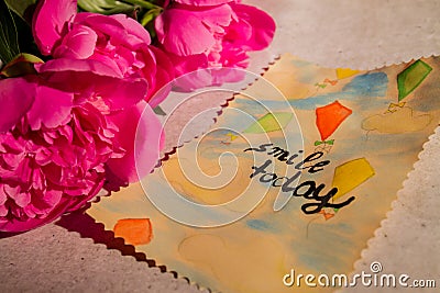 Smile today wish card. Stock Photo