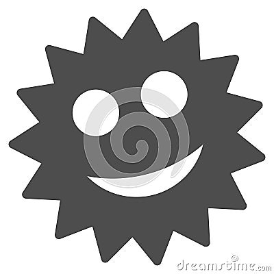 Smile Token Flat Icon Vector Illustration