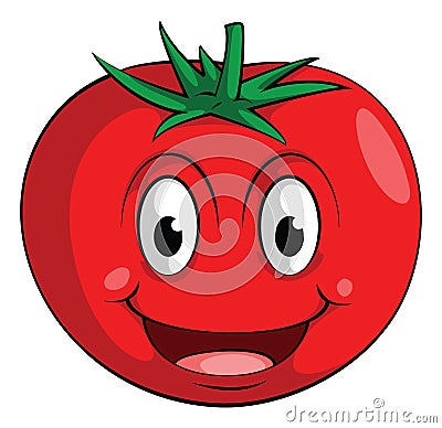 Smile Tomato Vector Illustration