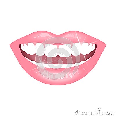 Smile with White Teeth Vector Illustration