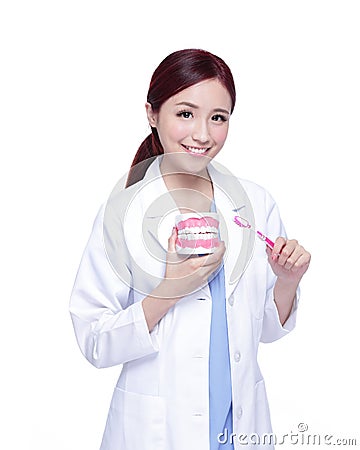 Smile woman dentist doctor Stock Photo