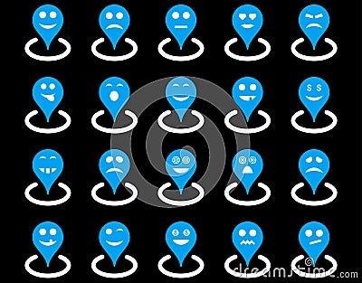 Smiled location icons Vector Illustration