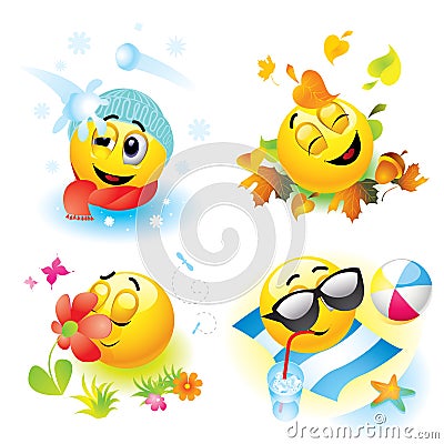 Smiley balls Vector Illustration