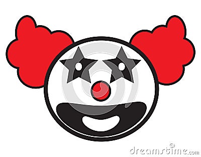 Smiley clown face icon vector Vector Illustration