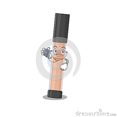 Smiley doctor cartoon character of brightener with tools Vector Illustration