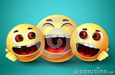 Smiley emoji happy family characters vector design. Emoji smiley of parent and kids Vector Illustration