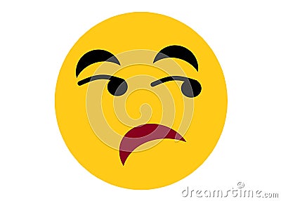 A smiley emoticon of dislike disbelief detest expression white backdrop Cartoon Illustration