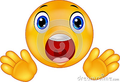 Smiley emoticon surprised Vector Illustration