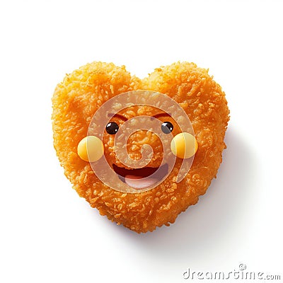 Smiley Face Chicken Nugget Cartoon Stock Photo