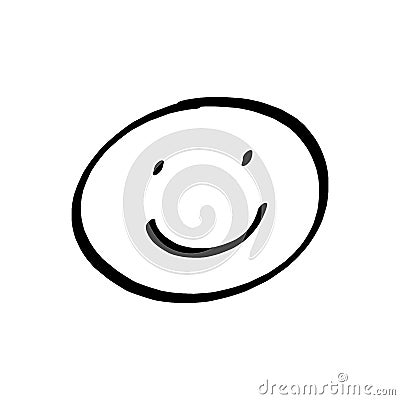 Smiley face freehand drawing on white background Cartoon Illustration