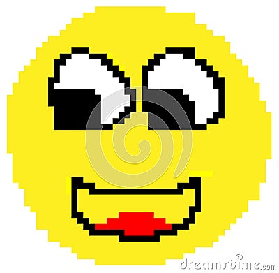 Smiley face drawn in pixels Stock Photo