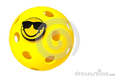 Smiley Face Pickleball Stock Photo