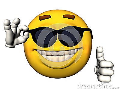 Smiley face with thumbs up Stock Photo