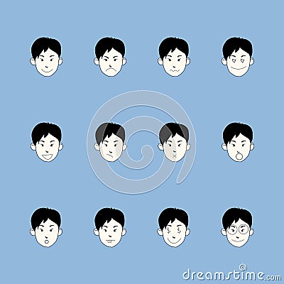 Smiley faces emoticon set Vector Illustration