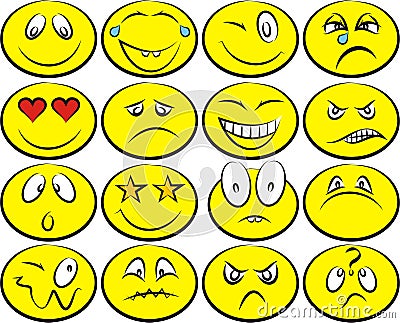 Smiley faces vector set Vector Illustration