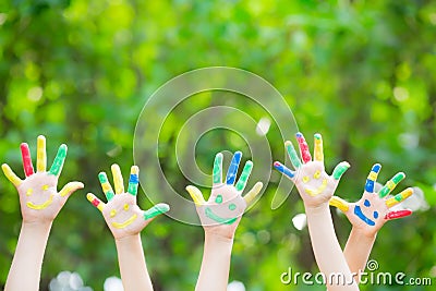 Smiley hands Stock Photo