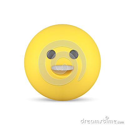 Smiley laughing yellow emoji emoticon happy head character 3d icon realistic vector illustration Vector Illustration