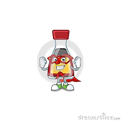 Smiley mascot of say asian sauce dressed as a Super hero Vector Illustration