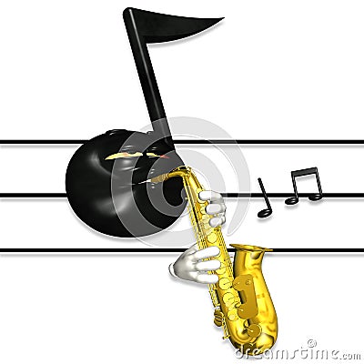 Smiley Music Note - Sax 1 Stock Photo