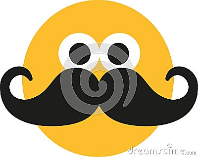 Smiley with mustache Vector Illustration