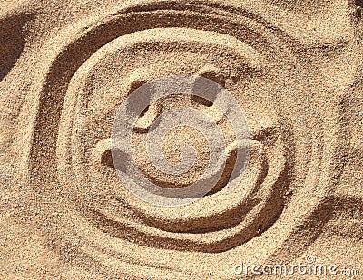 Smiley Sand Face Stock Photo