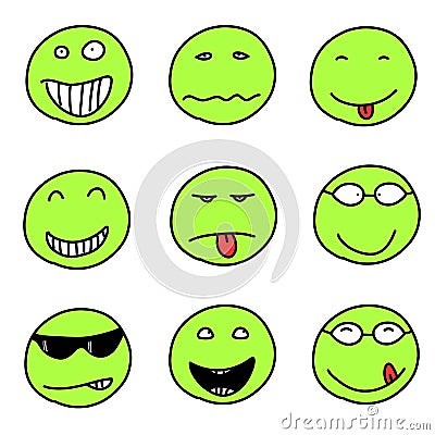 Smiley set Vector Illustration