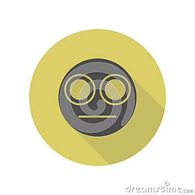 smiley in a stupor long shadow icon. Simple glyph, flat vector of web icons for ui and ux, website or mobile application Stock Photo