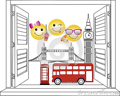 Window to London Vector Illustration