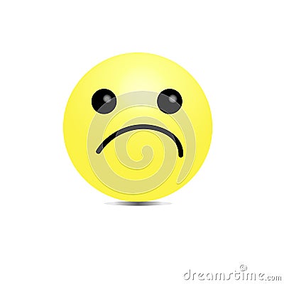 Smiley unhappy offended. 3D Vector Illustration