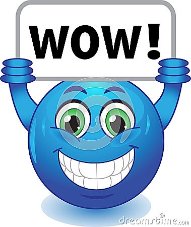 Smiley with wow sign Vector Illustration