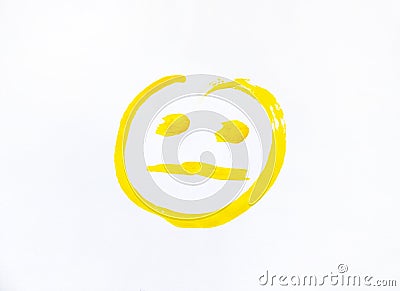 Smiley yellow with a bad mood. Stock Photo