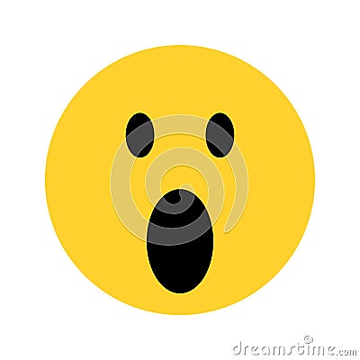 Smiley yellow face emoji on white background Vector Illustration