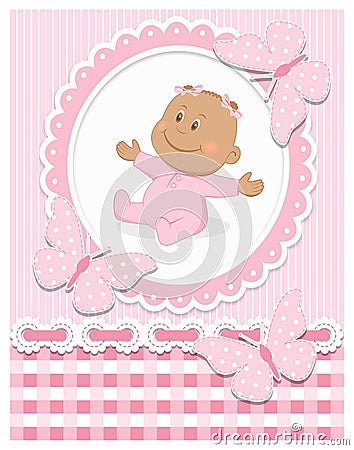 Smiling African baby girl Vector Illustration