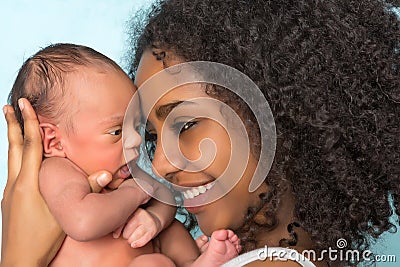 Smiling african mother and baby Stock Photo