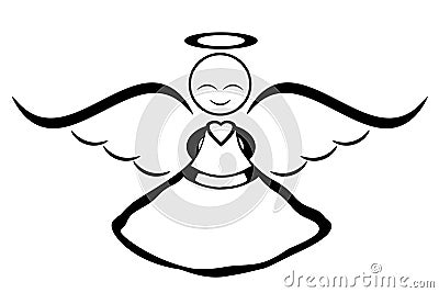 Smiling angel Cartoon Illustration