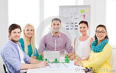 Smiling architects working in office Stock Photo