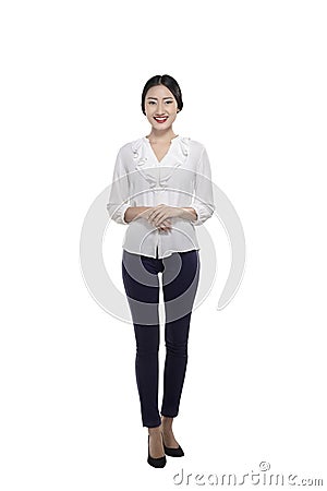 Smiling asian business woman with confident expression Stock Photo