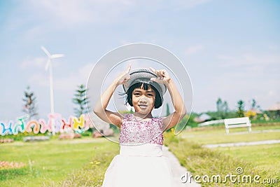 Smiling beautiful girl portrait stock photo Stock Photo