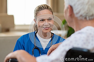 Nurse take care of senior patient Stock Photo