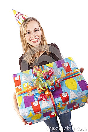 A smiling birthday girl Stock Photo