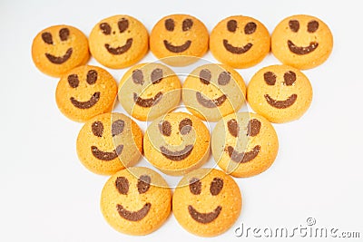 Smiling biscuit cookies Stock Photo