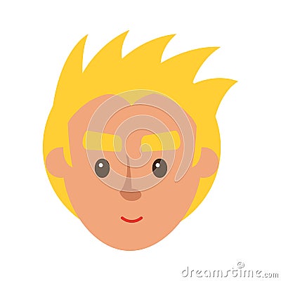 Smiling Blond Man Character Face Vector Icon Vector Illustration