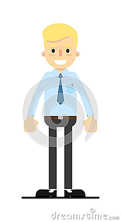 Smiling blond office clerk character Cartoon Illustration