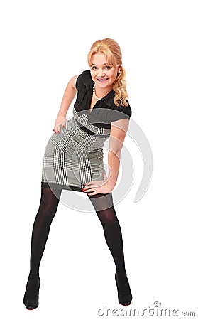 Smiling blonde poses Stock Photo